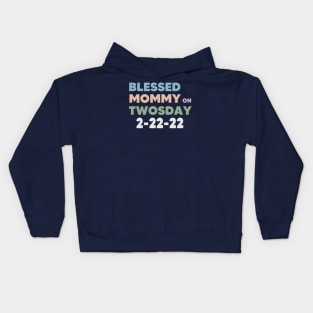 Blessed Mommy on Twosday Kids Hoodie